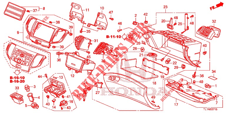 INSTRUMENT GARNISH (COTE DE PASSAGER) (LH) for Honda ACCORD 2.0 COMFORT 4 Doors 6 speed manual 2015
