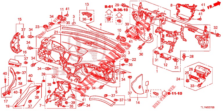 INSTRUMENT PANEL UPPER (LH) for Honda ACCORD 2.0 COMFORT 4 Doors 6 speed manual 2015