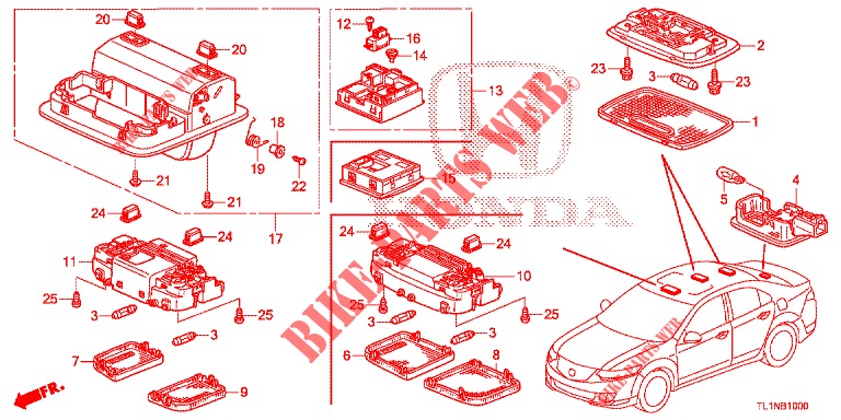 INTERIOR LIGHT (1) for Honda ACCORD 2.0 COMFORT 4 Doors 6 speed manual 2015