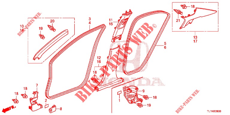 PILLAR GARNISH (LH) for Honda ACCORD 2.0 COMFORT 4 Doors 6 speed manual 2015