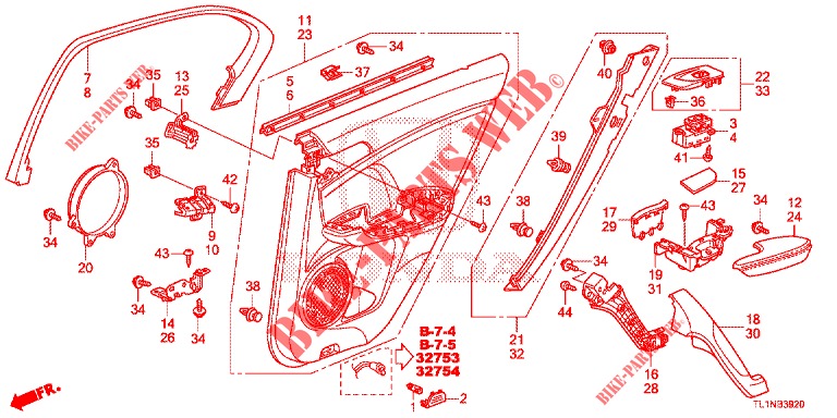 REAR DOOR LINING (4D)  for Honda ACCORD 2.0 COMFORT 4 Doors 6 speed manual 2015