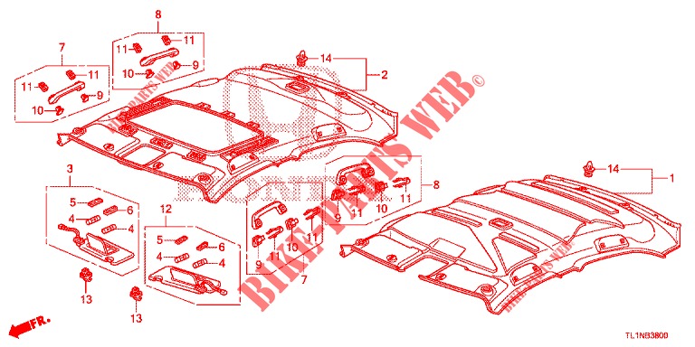 ROOF LINING  for Honda ACCORD 2.0 COMFORT 4 Doors 6 speed manual 2015