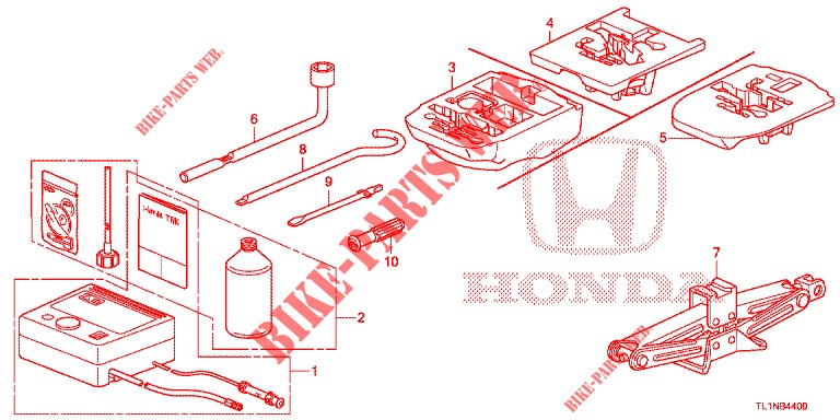 TOOLS/JACK  for Honda ACCORD 2.0 COMFORT 4 Doors 6 speed manual 2015