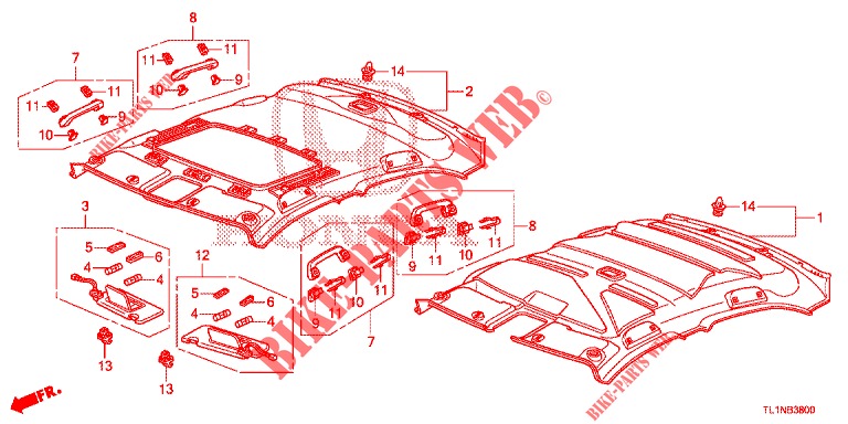 ROOF LINING  for Honda ACCORD DIESEL 2.2 ELEGANCE PACK 4 Doors 5 speed automatic 2015