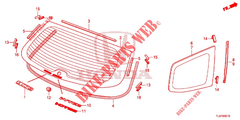 REAR WINDSHIELD/QUARTER G LASS  for Honda ACCORD TOURER DIESEL 2.2 LUXURY 5 Doors 6 speed manual 2014