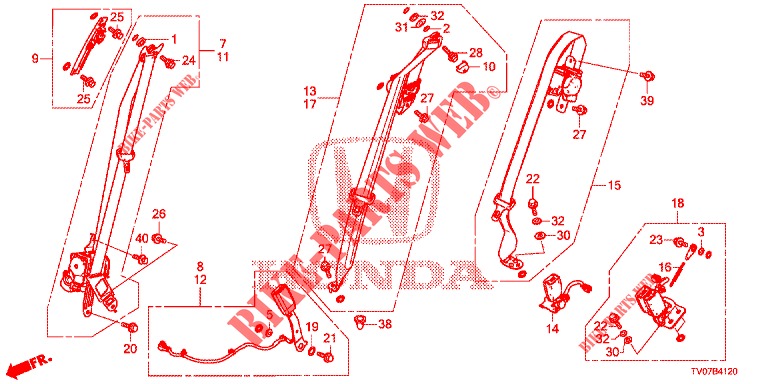FRONT SEAT/SEATBELTS  for Honda CIVIC 1.4 COMFORT 5 Doors 6 speed manual 2012