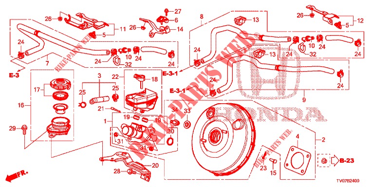 BRAKE MASTER CYLINDER/MAS TER POWER (LH) for Honda CIVIC 1.8 COMFORT 5 Doors 6 speed manual 2012