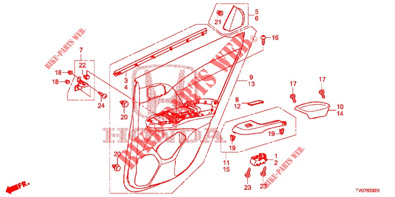 REAR DOOR LINING (4D)  for Honda CIVIC 1.8 COMFORT 5 Doors 6 speed manual 2012