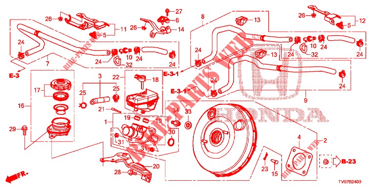 BRAKE MASTER CYLINDER/MAS TER POWER (LH) for Honda CIVIC 1.8 EXECUTIVE 5 Doors 5 speed automatic 2012