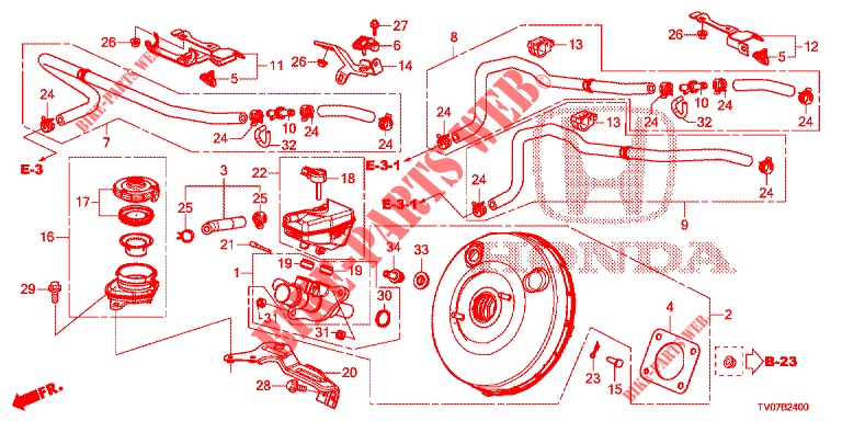 BRAKE MASTER CYLINDER/MAS TER POWER (LH) for Honda CIVIC 1.8 S 5 Doors 6 speed manual 2012