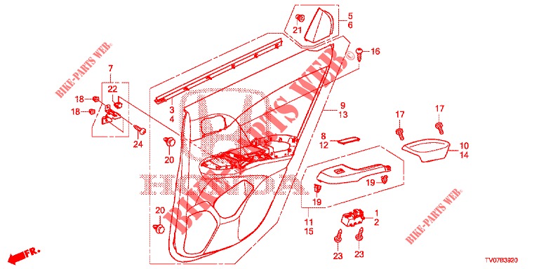 REAR DOOR LINING (4D)  for Honda CIVIC 1.8 S 5 Doors 6 speed manual 2012