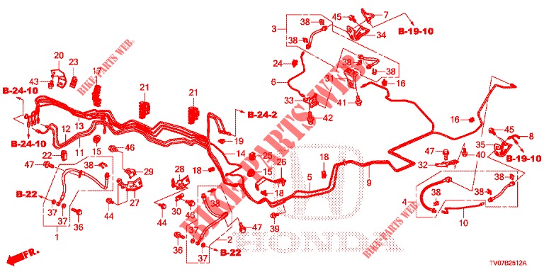 BRAKE LINES (DIESEL) (LH) for Honda CIVIC DIESEL 2.2 ELEGANCE 5 Doors 6 speed manual 2012