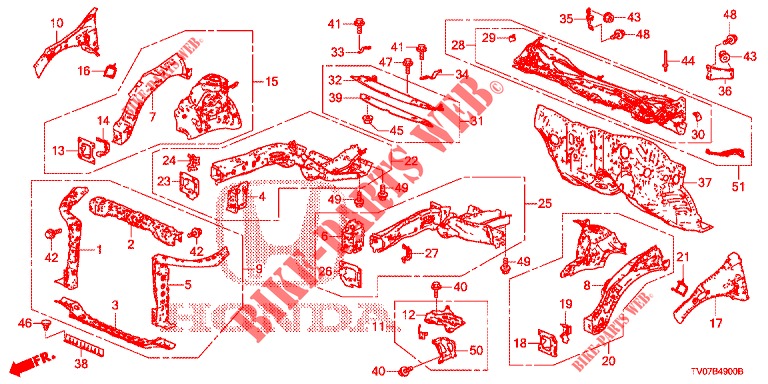 FRONT BULKHEAD/DASHBOARD  for Honda CIVIC DIESEL 2.2 ELEGANCE 5 Doors 6 speed manual 2012
