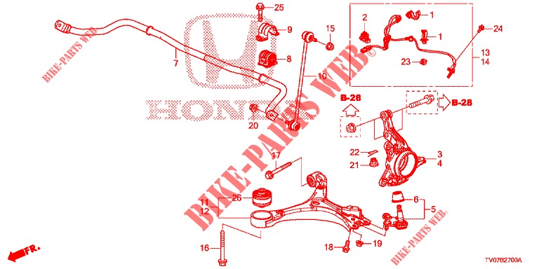 FRONT KNUCKLE  for Honda CIVIC DIESEL 2.2 ELEGANCE 5 Doors 6 speed manual 2012