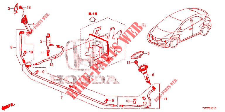 HEADLIGHT WASHER (S)  for Honda CIVIC DIESEL 2.2 ELEGANCE 5 Doors 6 speed manual 2012