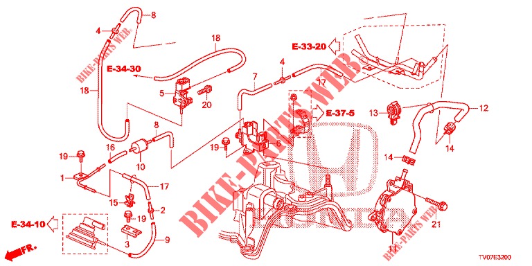 INSTALL PIPE/VACUUM PUMP (DIESEL) (2.2L) for Honda CIVIC DIESEL 2.2 ELEGANCE 5 Doors 6 speed manual 2012