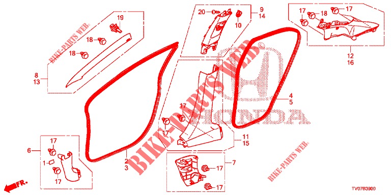 PILLAR GARNISH (LH) for Honda CIVIC DIESEL 2.2 ELEGANCE 5 Doors 6 speed manual 2012