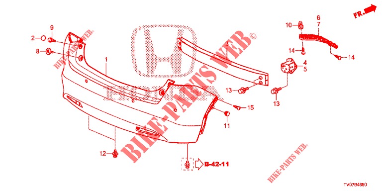 REAR BUMPER  for Honda CIVIC DIESEL 2.2 ELEGANCE 5 Doors 6 speed manual 2012