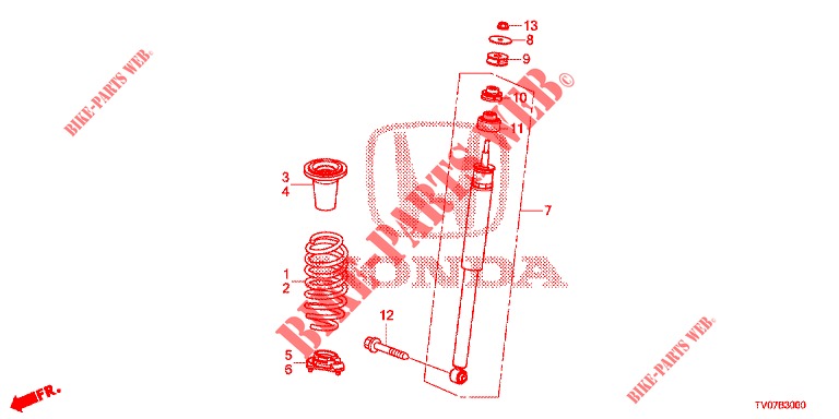 REAR SHOCK ABSORBER  for Honda CIVIC DIESEL 2.2 ELEGANCE 5 Doors 6 speed manual 2012