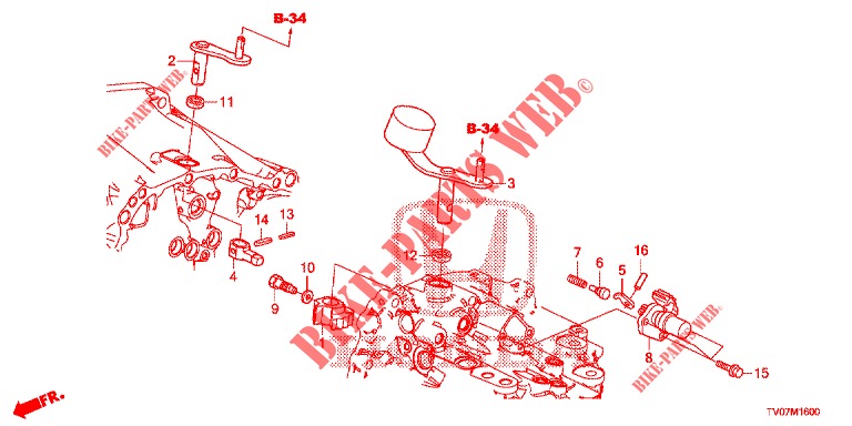 SHIFT ARM/SHIFT LEVER (DIESEL) (2.2L) for Honda CIVIC DIESEL 2.2 ELEGANCE 5 Doors 6 speed manual 2012