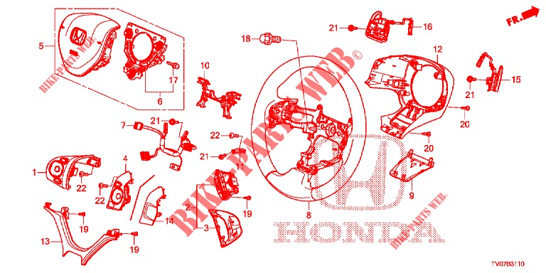 STEERING WHEEL (SRS) for Honda CIVIC DIESEL 2.2 ELEGANCE 5 Doors 6 speed manual 2012