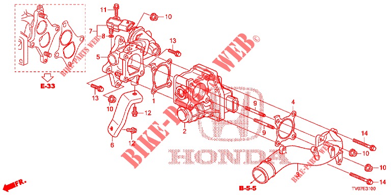 SWIRL CONTROL VALVE (DIESEL) (2.2L) for Honda CIVIC DIESEL 2.2 ELEGANCE 5 Doors 6 speed manual 2012