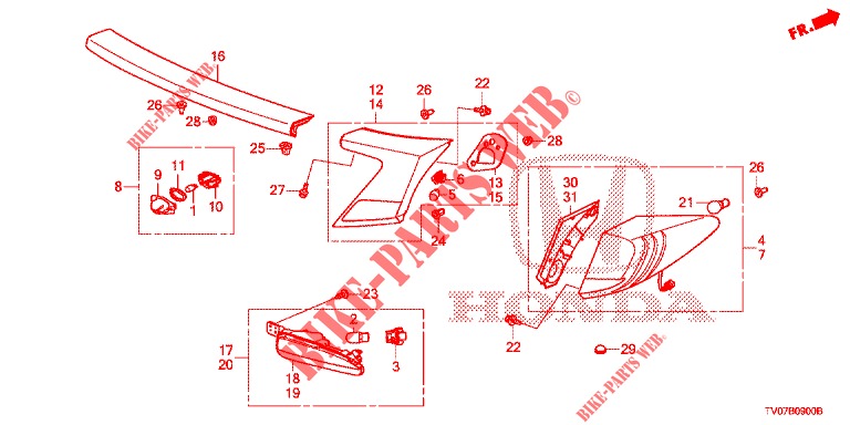 TAILLIGHT/LICENSE LIGHT (PGM FI)  for Honda CIVIC DIESEL 2.2 ELEGANCE 5 Doors 6 speed manual 2012