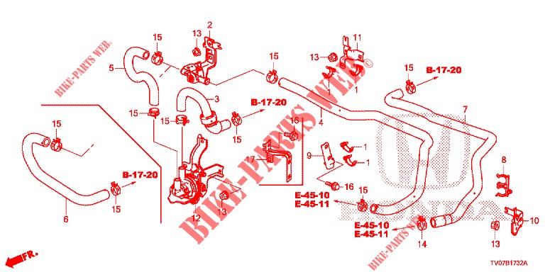 WATER HOSE/HEATER DUCT (DIESEL) (LH) for Honda CIVIC DIESEL 2.2 ELEGANCE 5 Doors 6 speed manual 2012