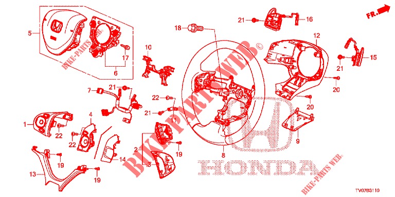 STEERING WHEEL (SRS) for Honda CIVIC DIESEL 2.2 EXCLUSIVE 5 Doors 6 speed manual 2012
