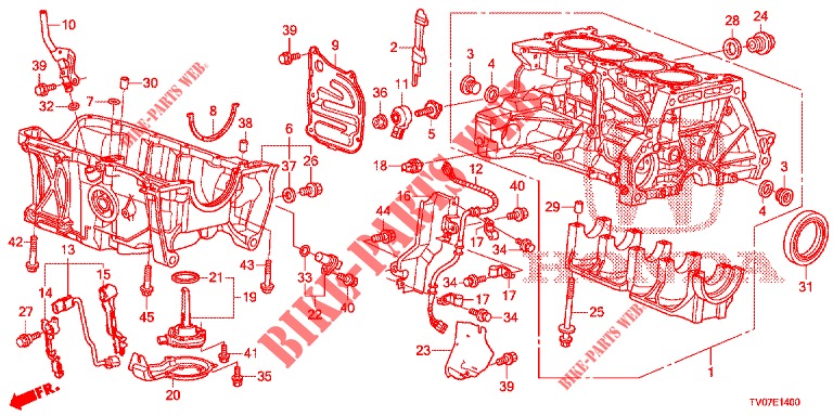 CYLINDER BLOCK/OIL PAN (1.4L) for Honda CIVIC 1.4 COMFORT 5 Doors 6 speed manual 2013