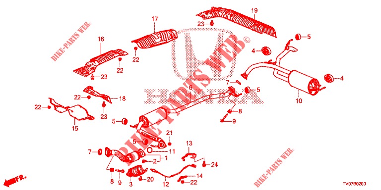 EXHAUST PIPE/SILENCER (1.4L) for Honda CIVIC 1.4 COMFORT 5 Doors 6 speed manual 2013