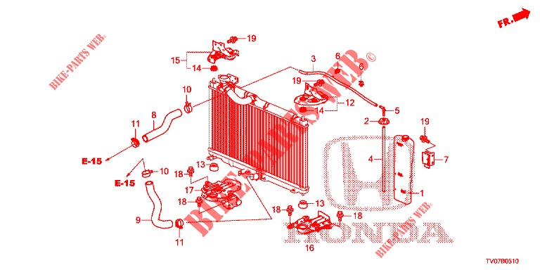 RADIATOR HOSE/RESERVE TAN K (1.4L) for Honda CIVIC 1.4 COMFORT 5 Doors 6 speed manual 2013