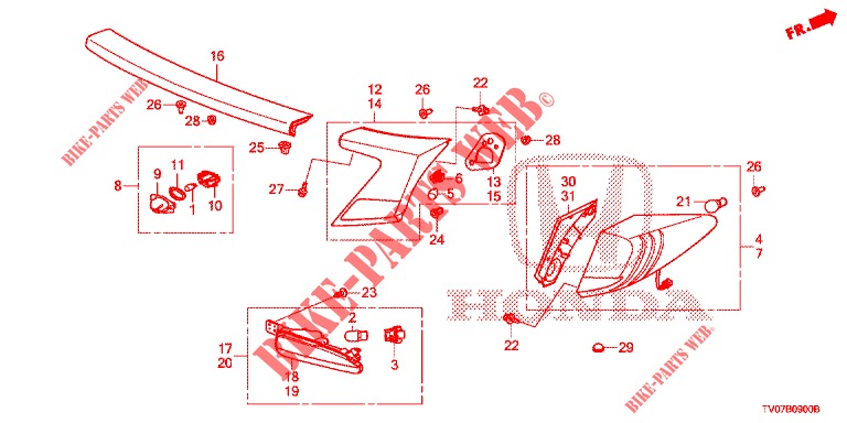 TAILLIGHT/LICENSE LIGHT (PGM FI)  for Honda CIVIC 1.4 COMFORT 5 Doors 6 speed manual 2013
