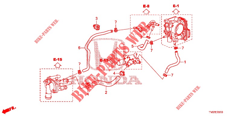 WATER HOSE/HEATER DUCT (1.4L) for Honda CIVIC 1.4 COMFORT 5 Doors 6 speed manual 2013