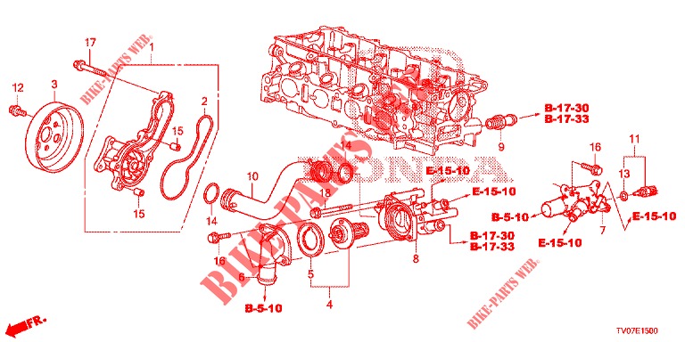 WATER PUMP/THERMOSTAT (1.4L) for Honda CIVIC 1.4 COMFORT 5 Doors 6 speed manual 2013