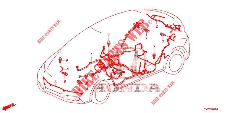 WIRE HARNESS (3) (LH) for Honda CIVIC 1.4 COMFORT 5 Doors 6 speed manual 2013
