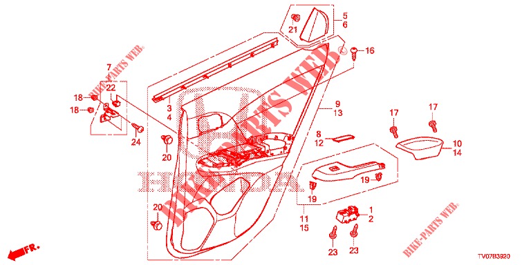 REAR DOOR LINING (4D)  for Honda CIVIC DIESEL 1.6 EXECUTIVE 5 Doors 6 speed manual 2013