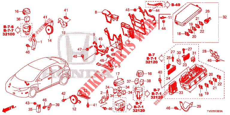 CONTROL UNIT (COMPARTIMENT MOTEUR) (1) (DIESEL) (1.6L) for Honda CIVIC DIESEL 1.6 LIFESTYLE 5 Doors 6 speed manual 2013