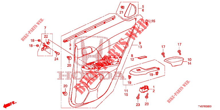 REAR DOOR LINING (4D)  for Honda CIVIC DIESEL 1.6 LIFESTYLE 5 Doors 6 speed manual 2013
