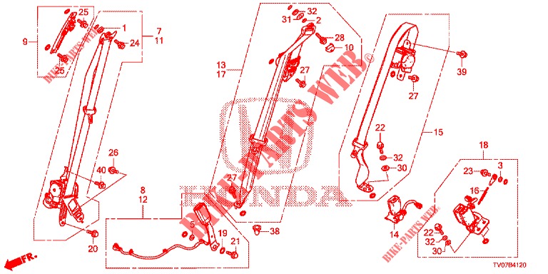 FRONT SEAT/SEATBELTS  for Honda CIVIC 1.8 COMFORT 5 Doors 6 speed manual 2013