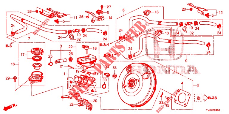 BRAKE MASTER CYLINDER/MAS TER POWER (LH) for Honda CIVIC 1.8 LIFESTYLE 5 Doors 6 speed manual 2013