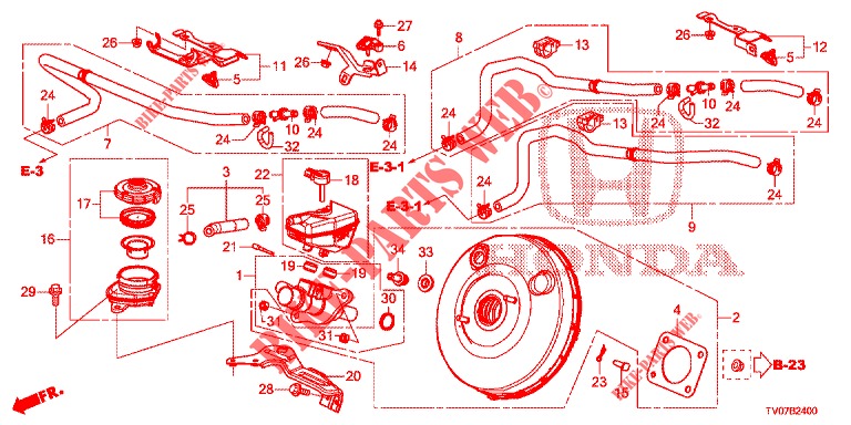 BRAKE MASTER CYLINDER/MAS TER POWER (LH) for Honda CIVIC 1.8 S 5 Doors 6 speed manual 2013