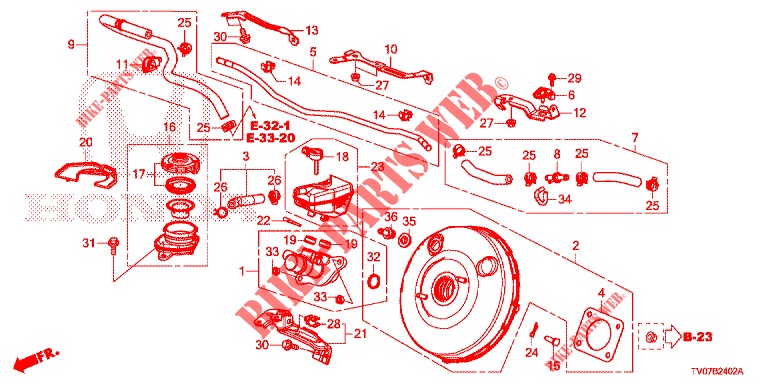 BRAKE MASTER CYLINDER/MAS TER POWER (DIESEL) (LH) for Honda CIVIC DIESEL 2.2 EXECUTIVE 5 Doors 6 speed manual 2013