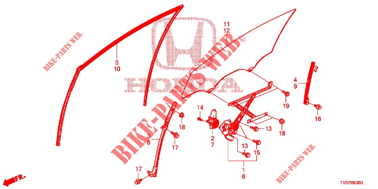 FRONT DOOR WINDOWS/REGULA TOR  for Honda CIVIC DIESEL 2.2 EXECUTIVE 5 Doors 6 speed manual 2013