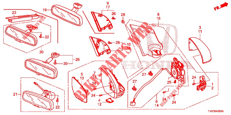 MIRROR/SUNVISOR  for Honda CIVIC DIESEL 2.2 S 5 Doors 6 speed manual 2013