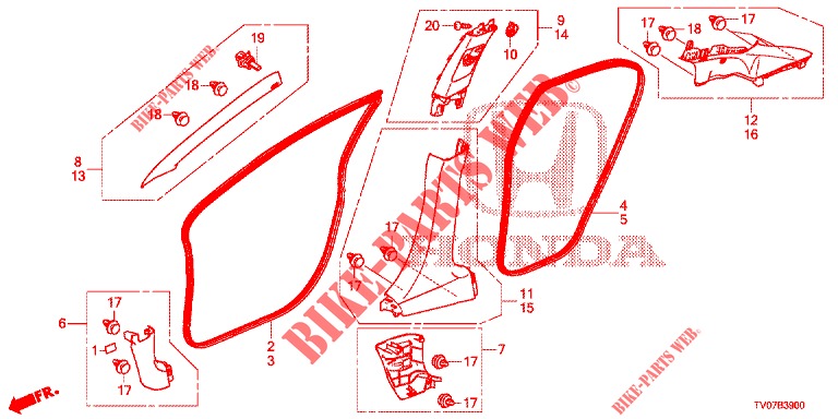 PILLAR GARNISH (LH) for Honda CIVIC DIESEL 2.2 S 5 Doors 6 speed manual 2013