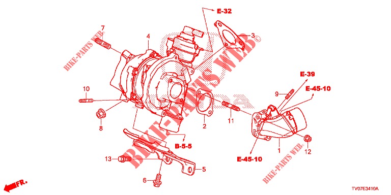 TURBOCHARGER (DIESEL) (2.2L) for Honda CIVIC DIESEL 2.2 S 5 Doors 6 speed manual 2013