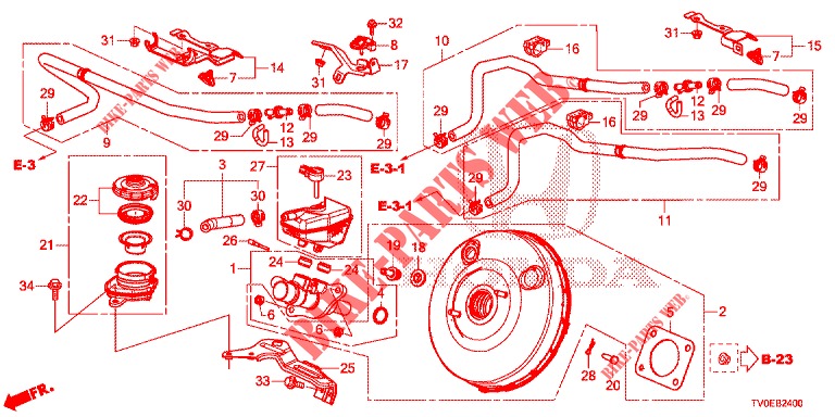 BRAKE MASTER CYLINDER/MAS TER POWER (LH) for Honda CIVIC 1.8 EXECUTIVE 5 Doors 5 speed automatic 2014