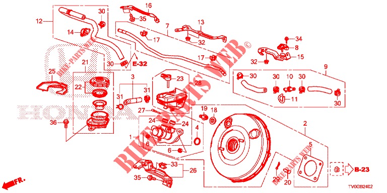 BRAKE MASTER CYLINDER/MAS TER POWER (DIESEL) (LH) for Honda CIVIC DIESEL 1.6 EXECUTIVE AUDIOLESS 5 Doors 6 speed manual 2015