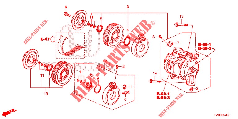 AIR CONDITIONER (COMPRESSEUR) (DIESEL) for Honda CIVIC DIESEL 1.6 EXCLUSIVE 5 Doors 6 speed manual 2015